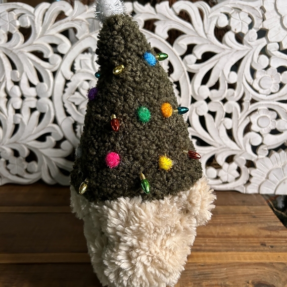 Pottery Barn Pillow, Dog with Christmas Tree Hat! - Picture 2 of 5